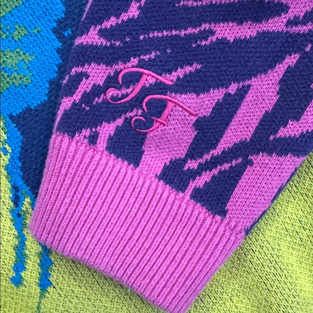 Teddy Fresh × Trixie Mattel Collab Portrait Sweater Pink Zebra Drag Queen 3XL - Picture 11 of 13
